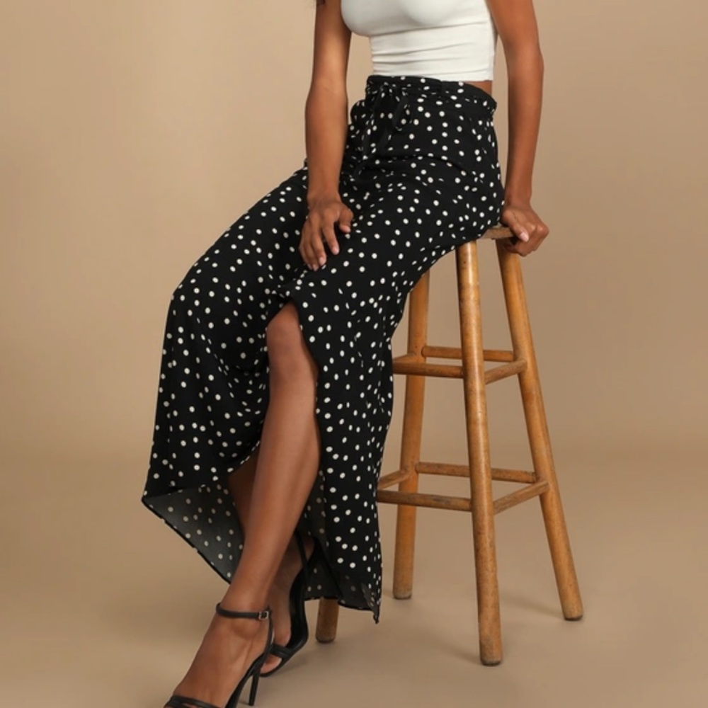 Free People Polkadot wrap skirt